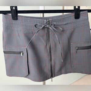 Gray Plaid Mini Skirt by Antique Denim.